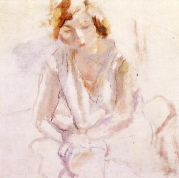 Seated Young Woman Artwork by Jules Pascin