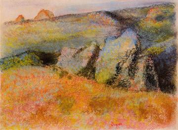 Landscape with Rocks Artwork by Edgar Degas