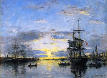 Le Havre, The Outer Harbor at Sunset Artwork by Eugène-Louis Boudin
