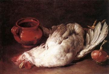 Still-Life with Hen, Onion and Pot Artwork by Giacomo Ceruti