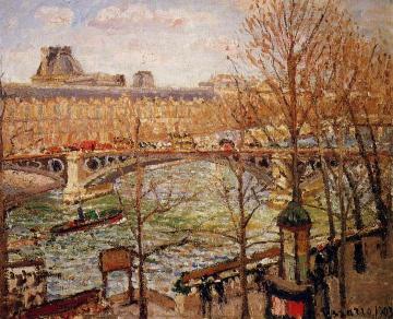 The Pont du Carrousel, Afternoon Artwork by Camille Pissarro