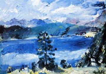 The Walchensee with a Larch Tree Artwork by Lovis Corinth