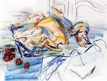 Still LIfe with Turkey and Chestnuts Artwork by Raoul Dufy