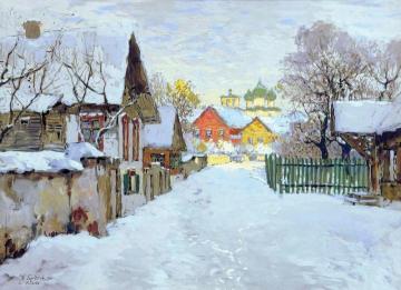 Winter Evening In Pskov Artwork by Konstantin Gorbatov