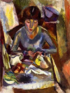 Hermine David at the Table Artwork by Jules Pascin