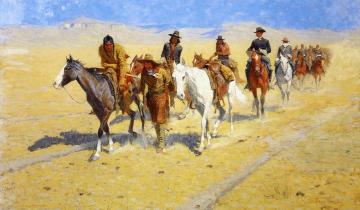 Pony Tracks in the Buffalo Trails Artwork by Frederic Remington