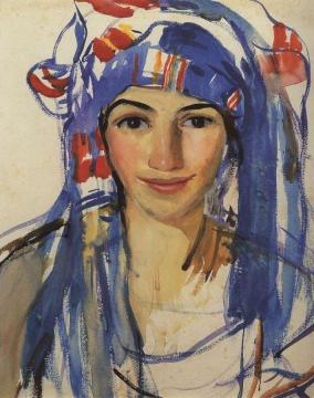 Self Portrait With Scarf Artwork by Zinaida Serebriakova