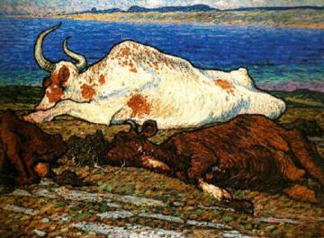 Resting Cows Artwork by Nils Kreuger
