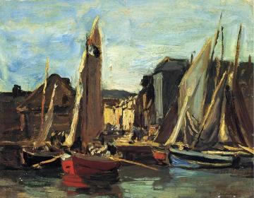 The Entrance to the Port of Honfleur Artwork by Eugène-Louis Boudin