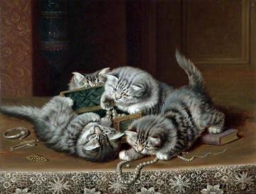 Kittens Artwork by Horatio Henry Couldery