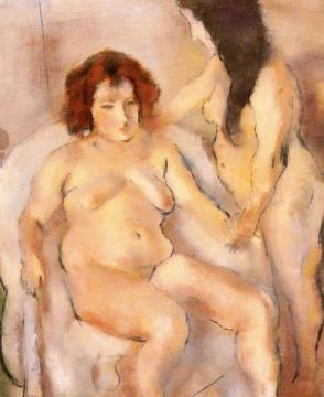 Two Nude Women Artwork by Jules Pascin