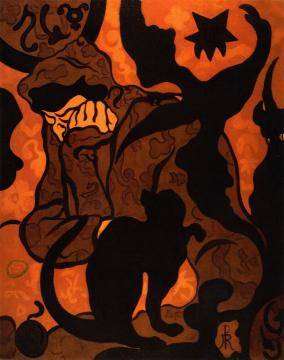 Witch and Cat Artwork by Paul Ranson