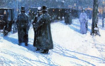Cab Stand At Night, Madison Square, New York Artwork by Frederick Childe Hassam