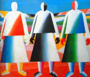 Girls In The Field Artwork by Kasimir Malevich