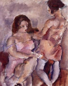 Two Young Women Artwork by Jules Pascin