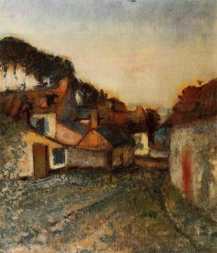 Village Street Artwork by Edgar Degas