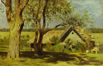 House With Broom-trees. Study Artwork by Isaac Ilich Levitan