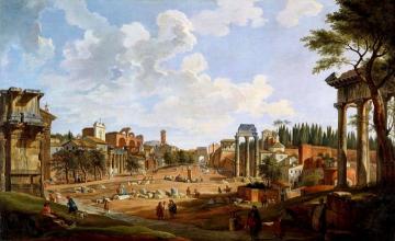 View Of The Roman Forum Artwork by Giovanni Paolo Pannini