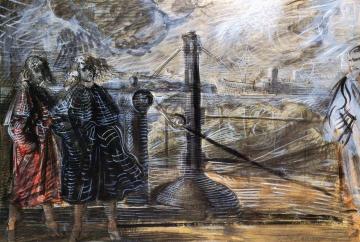 Aboard The Ferry Artwork by Reginald Marsh