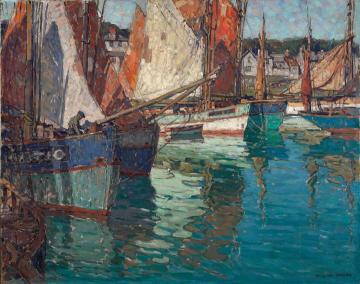 Breton Tuna Boats, Concarneau, France Artwork by Edgar Alwyn Payne
