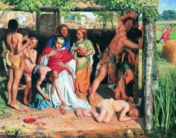 A Converted British Family Sheltering A Christian Missionary The Persecution Of The Druids Artwork by William Holman Hunt