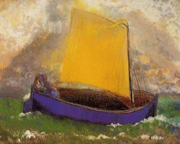 The Mysterious Boat Artwork by Odilon Redon