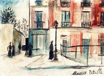 La Belle Gabrielle and the Rue Saint-Vincent in Montmartre Artwork by Maurice Utrillo
