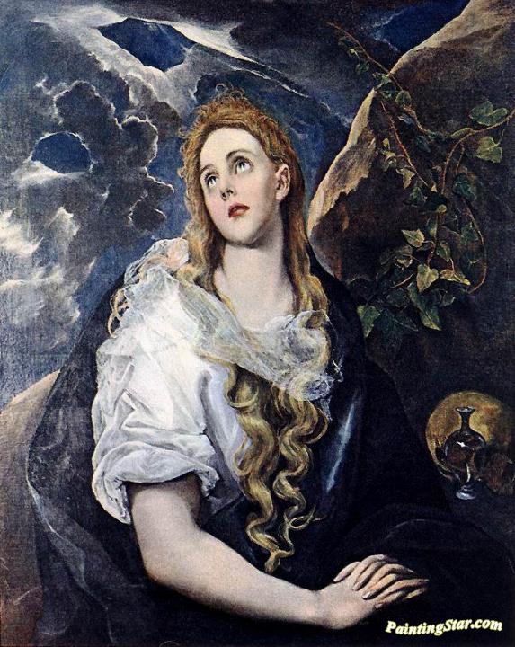 Mary Magdalen in Penitence Artwork by El Greco