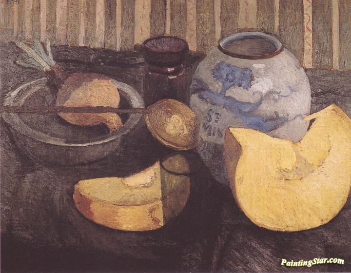 Still Life with Pumpkin Artwork by Paula Modersohn-Becker