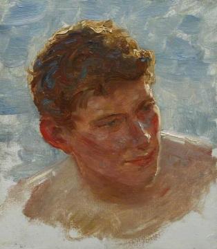 Head Of T .c. Tiddy Artwork by Henry Scott Tuke