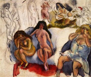 Loose Women Artwork by Jules Pascin