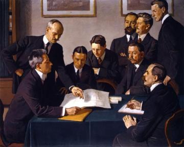 Group Portrait Of The Board Of The Kunstverein Artwork by Ernst Würtenberger