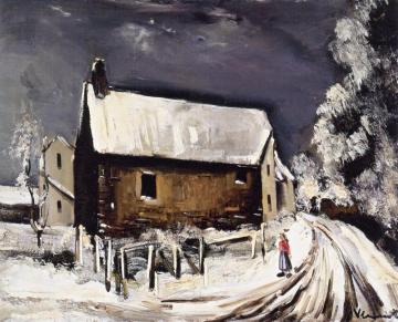 Village In Winter Artwork by Maurice De Vlaminck