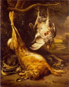 Dead Hare And Partridges Artwork by Jan Weenix