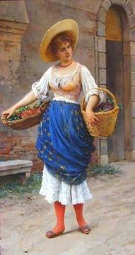 The Fruit Seller Artwork by Eugen Von Blaas