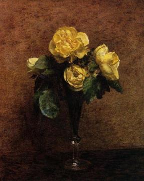 Fleurs: Roses Marechal Neil Artwork by Henri Fantin-Latour