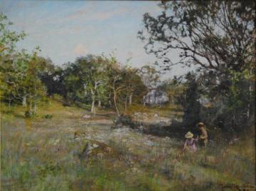 Meadow with Children Artwork by Johan Krouthén