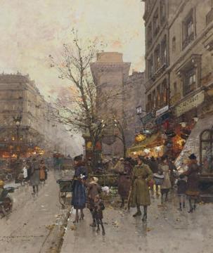 La Porte Saint Denis, Paris Artwork by Eugene Galien-Laloue