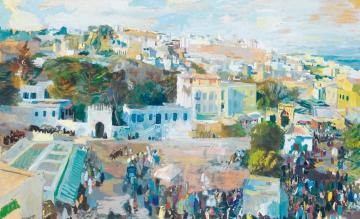 View of a Square in Tangiers Artwork by Edy Legrand