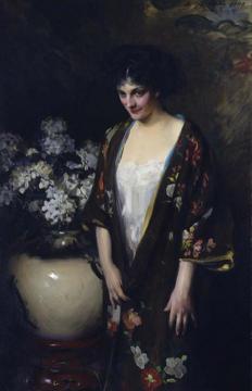 Brown Kimono Artwork by Irving R. Wiles