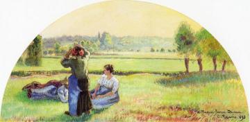 Siesta in the Fields Artwork by Camille Pissarro