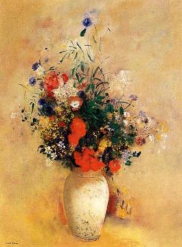 Flowers in a Chinese Vase Artwork by Odilon Redon