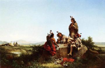Blackfeet Card Players Artwork by John Mix Stanley