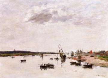Etaples, the Canche Artwork by Eugène-Louis Boudin