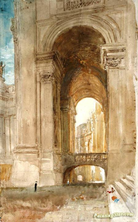 Part of the Façade of St Peter's, Rome, with the Arco delle Campane Artwork by Joseph Mallord William Turner
