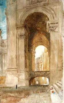 Part of the Façade of St Peter's, Rome, with the Arco delle Campane Artwork by Joseph Mallord William Turner
