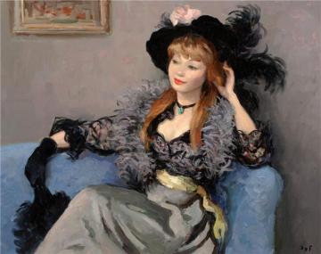 Lady On The Sofa Artwork by Marcel Dyf