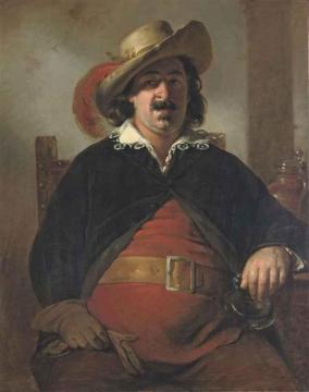 Painter Ignaz Raffalt As Falstaff Artwork by Friedrich von Amerling