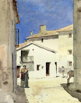 A Street in Denia, Spain Artwork by Frederick Childe Hassam