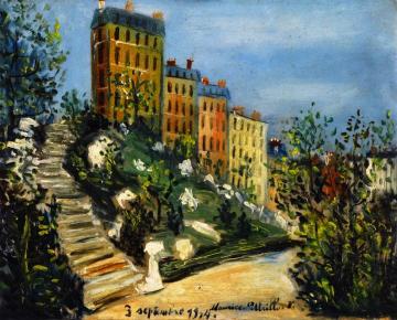 Stairway in Montmartre Artwork by Maurice Utrillo